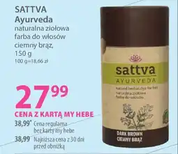Hebe Sattva ayurveda naturalna ziołowa farba do włosów ciemny brąz oferta