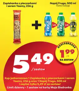 Biedronka Zapiekanka z pieczarkami i serem Yeemy, 236 g + Napój Frugo, 500 ml (różne rodzaje) oferta