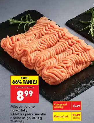 Biedronka Mięso mielone na kotlety z fileta z piersi indyka Kraina Mięs oferta