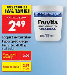 Biedronka Jogurt naturalny typu greckiego Fruvita oferta