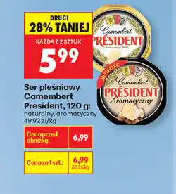 Biedronka Ser pleśniowy Camembert President, 120 g: naturalny, aromatyczny oferta