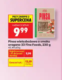 Biedronka Pinsa wieloziarnista o smaku oregano 33 Fine Foods oferta