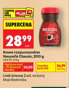 Biedronka Kawa rozpuszczalna Nescafé Classic oferta
