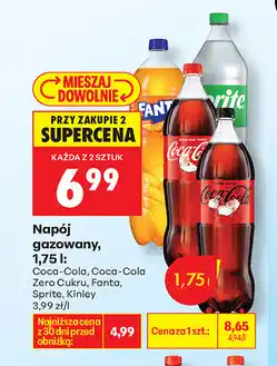 Biedronka Napój gazowany, 1.75 l (Coca-Cola, Fanta, Sprite, Kinley) oferta