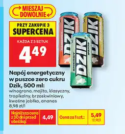 Biedronka Napój energetyczny, różne rodzaje, zero cukru Dzik oferta