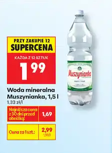 Biedronka Woda mineralna Muszynianka oferta