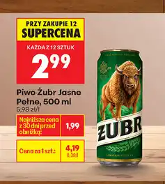 Biedronka Piwo Żubr Jasne Pełne oferta