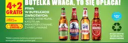 Biedronka Piwa w butelkach zwrotnych Warka Jasne Pełne, Kasztelan Niepasteryzowane, Żywiec, Harnaś oferta