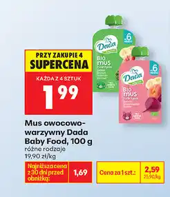 Biedronka Mus owocowo-warzywny Dada Baby Food oferta