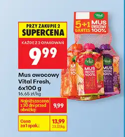 Biedronka Mus owocowy Vital Fresh oferta