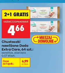 Biedronka Chusteczki nawilżane Dada Extra Care, 64 szt oferta