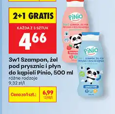 Biedronka 3w1 Szampon, żel pod prysznic i płyn do kąpieli Pinio oferta