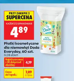 Biedronka Płatki kosmetyczne dla niemowląt Dada Everyday, 60 szt oferta