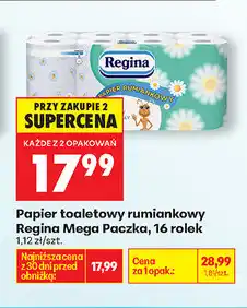 Biedronka Papier toaletowy rumiankowy Regina Mega Paczka, 16 rolek oferta