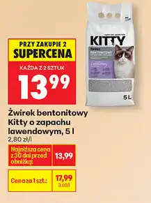 Biedronka Żwirek bentonitowy Kitty o zapachu lawendowym oferta