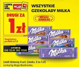 Biedronka Czekolada Milka różne rodzaje oferta