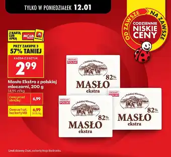 Biedronka Masło Ekstra z polskiej mleczarni 82% oferta