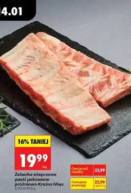 Biedronka Żeberka wieprzowe pęski pakowane próżniowo Kraina Mięs oferta