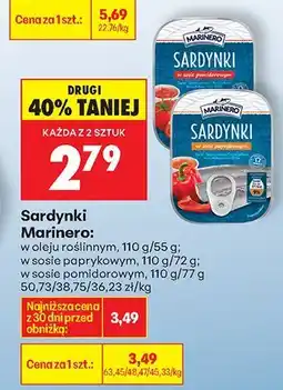 Biedronka Sardynki Marinero w oleju roślinnym oferta