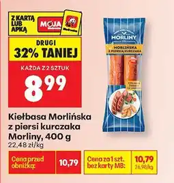 Biedronka Kiełbasa Morlińska z piersi kurczaka Morliny oferta