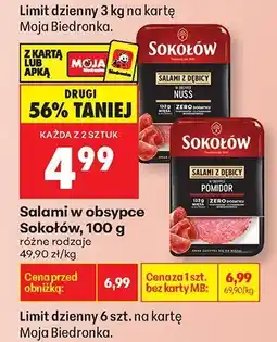 Biedronka Salami w obsypce Sokołów, różne rodzaje oferta