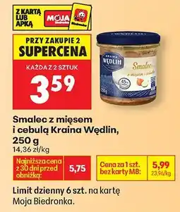 Biedronka Smalec z mięsem i cebulą Kraina Wędlin oferta