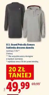 Lidl U.S. Grand Polo dla Esmara Sukienka dresowa damska oferta