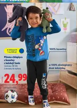 Lidl Piżama chłopięca z bawełny z kolekcji Sonic oferta