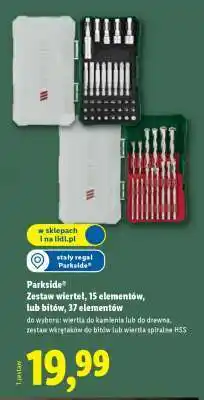Lidl Parkside Zestaw wierteł, 15 elementów, lub bitów, 37 elementów oferta