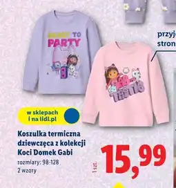 Lidl Koszulka termiczna dziewczęca z kolekcji Koci Domek Gabi oferta