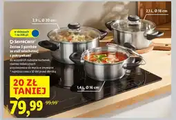 Lidl SILVERCREST Zestaw 3 garnków ze stali szlachetnej z pokrywkami oferta