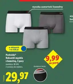 Lidl Parkside Bokserki męskie z bawełną, 3 pary oferta