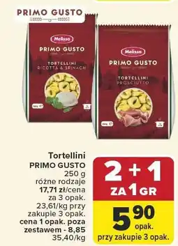 Carrefour Makaron Tortellini Ricotta & Spinaci PRIMO GUSTO Melissa oferta