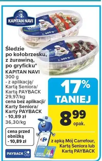 Carrefour Śledzie po kołobrzesku Kapitan Navi oferta