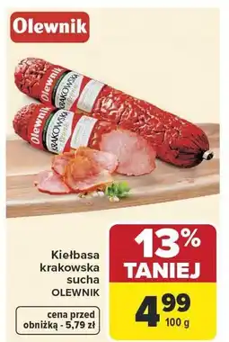 Carrefour Market Kiełbasa krakowska sucha Olewnik oferta