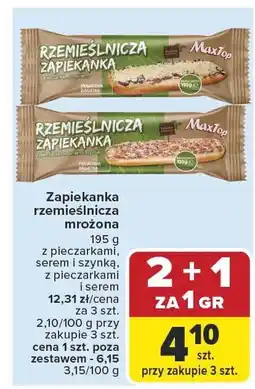 Carrefour Market Zapiekanka rzemieślnicza mrożona z pieczarkami, serem i szynką oferta