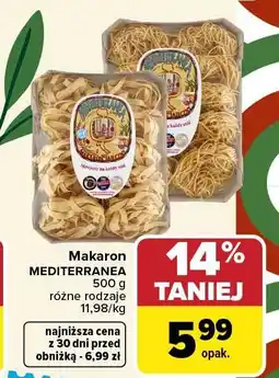 Carrefour Market Makaron MEDITERRANEA różne rodzaje oferta