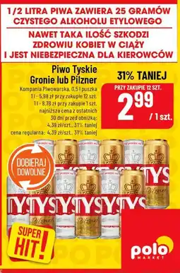 Polomarket Piwo Tyskie Gronie lub Pilsner oferta