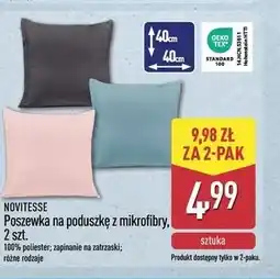 ALDI Poszewka na poduszkę z mikrofibry, 2 szt oferta