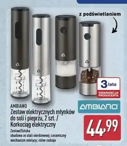 ALDI AMBIANO Zestaw elektrycznych młynków do soli i pieprzu, 2 szt. / Korkociąg elektryczny oferta