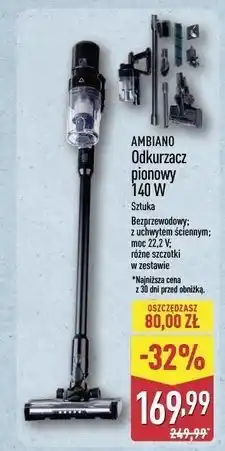 ALDI AMBIANO Odkurzacz pionowy 140 W oferta