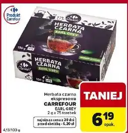 Globi Herbata czarna earl grey Carrefour Classic oferta