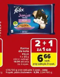 Carrefour Express Karma dla kota kurczak + łosoś Purina Felix Junior oferta
