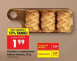 Biedronka Ciastko z nadzieniem kakao-banan, 70 g oferta