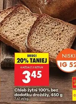 Biedronka Chleb żytni 100 % bez dodatku drożdży 450 g oferta