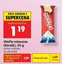 Biedronka Wafle mleczne Góralki 45 g oferta