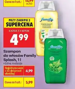 Biedronka Szampon do włosów Family Splash, 1l oferta