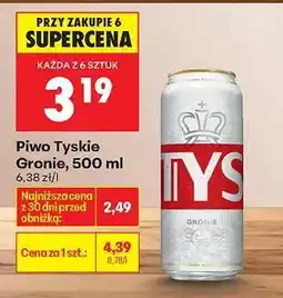 Biedronka Piwo Tyskie Gronie, 500 ml oferta
