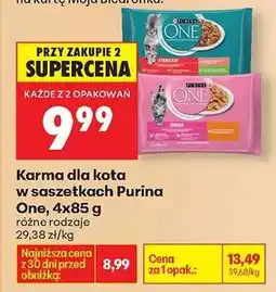 Biedronka Karma dla kota w saszetkach Purina One, 4x85 g oferta