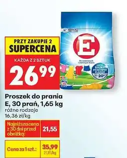 Biedronka Proszek do prania E, 30 prań, 1,65 kg oferta